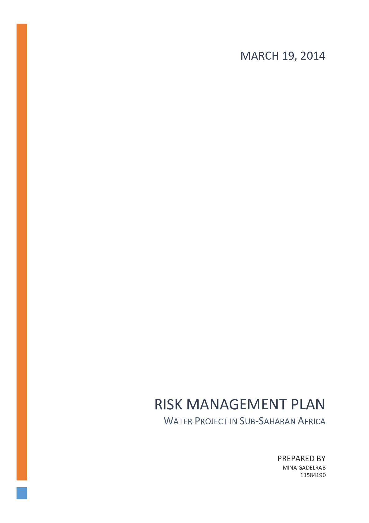 RISK MANAGEMENT PLAN