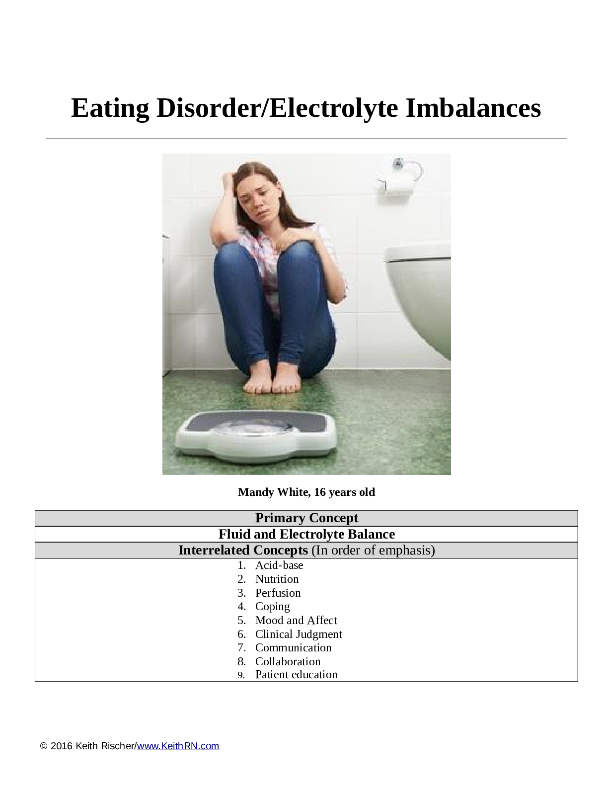 Eating Disorder/Electrolyte Imbalances