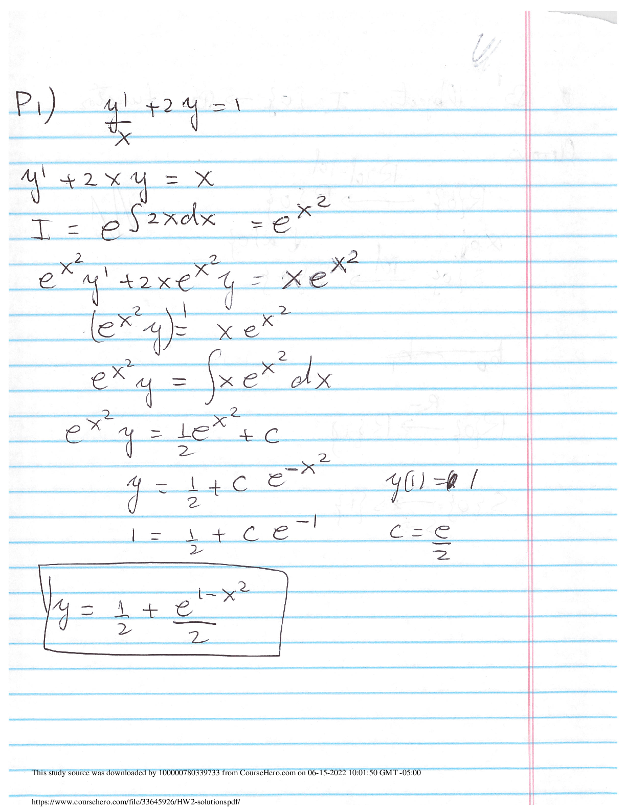 HW2 solutions calculus