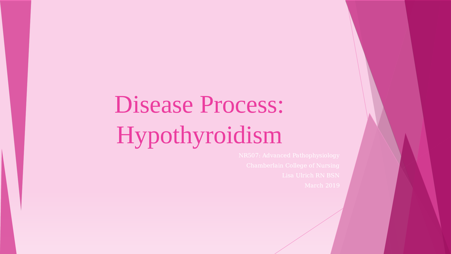 Disease Process Hypothyroidism ppt