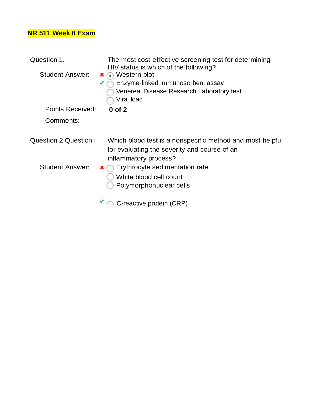 NR 511 Week 8 Exam